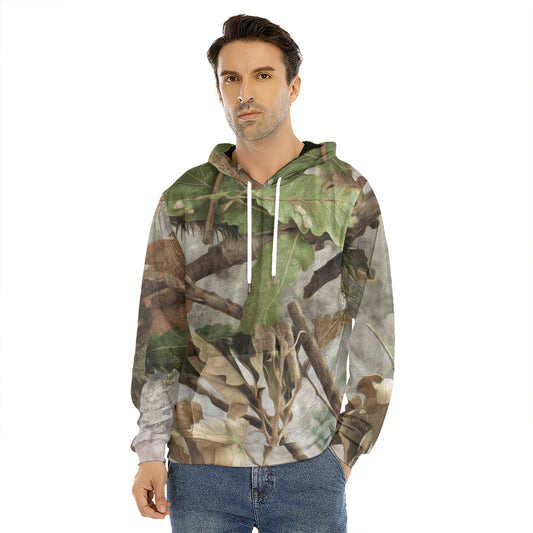 Hunting Camouflage Pattern Print Men's Velvet Pullover Hoodie