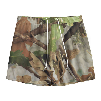 Hunting Camouflage Pattern Print Mesh Shorts