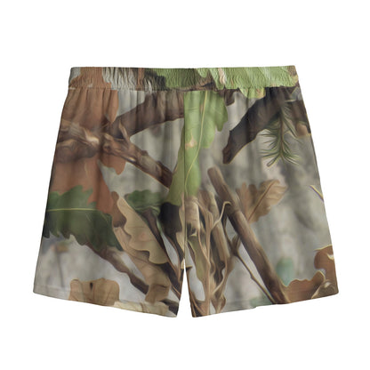 Hunting Camouflage Pattern Print Mesh Shorts