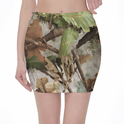 Hunting Camouflage Pattern Print Pencil Mini Skirt