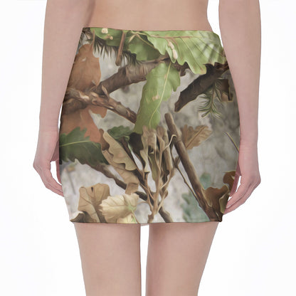 Hunting Camouflage Pattern Print Pencil Mini Skirt