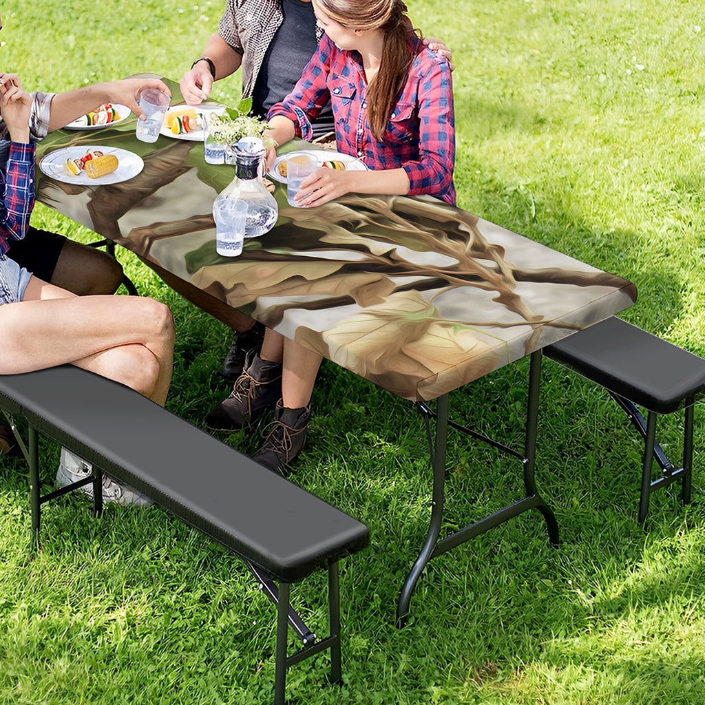 Hunting Camouflage Pattern Print Picnic Table Cover