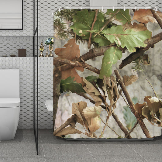Hunting Camouflage Pattern Print Polyester Shower Curtain