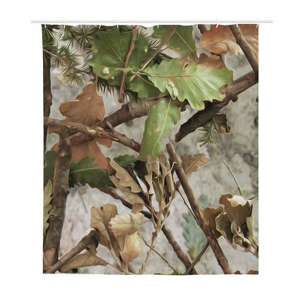 Hunting Camouflage Pattern Print Polyester Shower Curtain