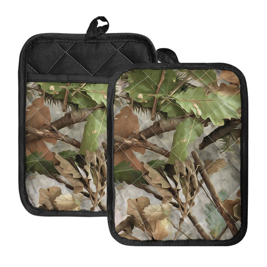 Hunting Camouflage Pattern Print Pot Holders With Pocket