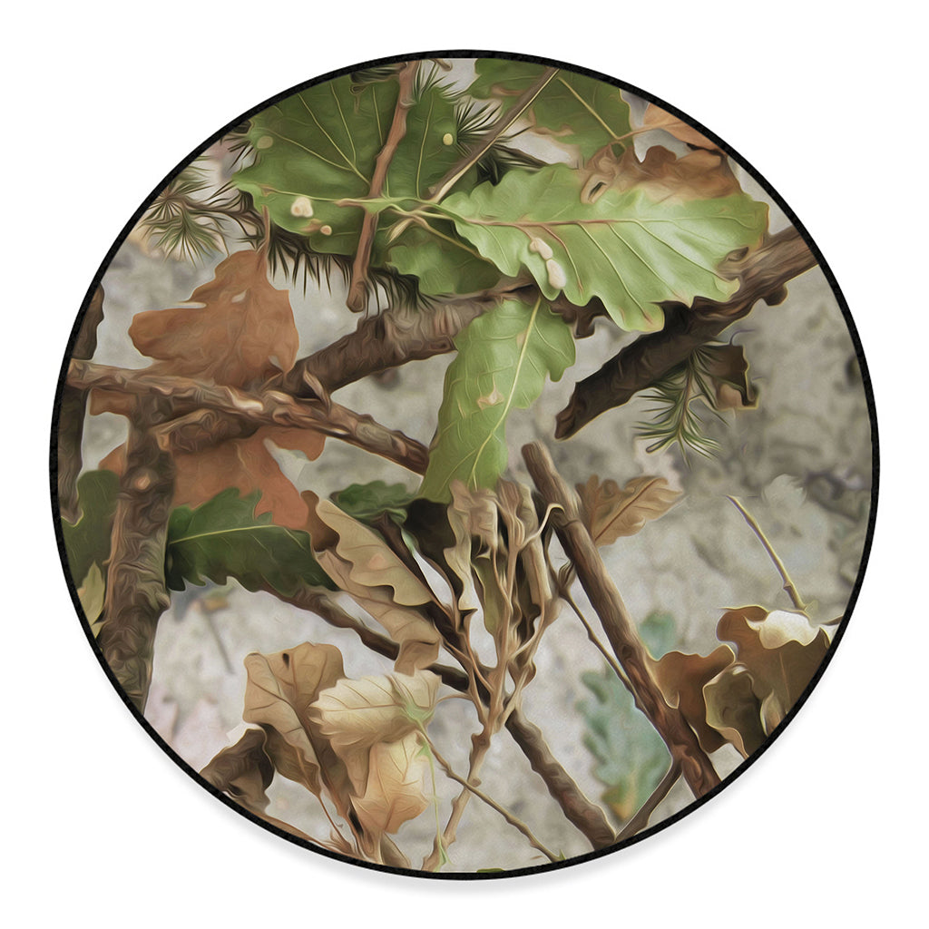 Hunting Camouflage Pattern Print Round Floor Mat