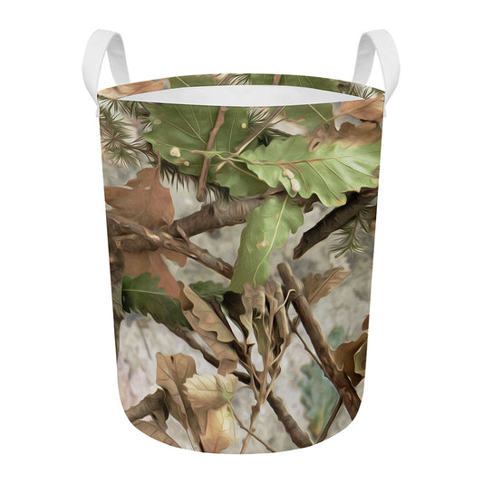 Hunting Camouflage Pattern Print Round Laundry Basket