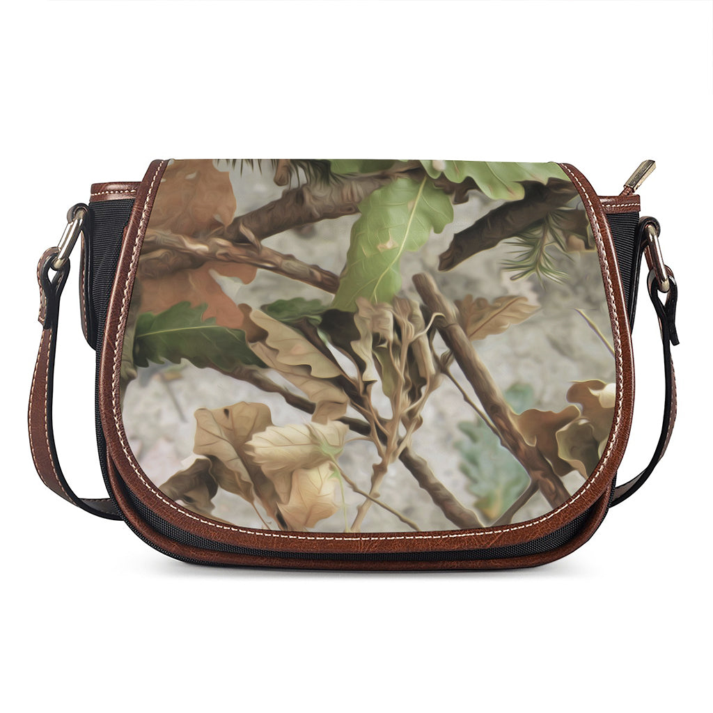 Hunting Camouflage Pattern Print Saddle Bag