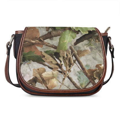 Hunting Camouflage Pattern Print Saddle Bag
