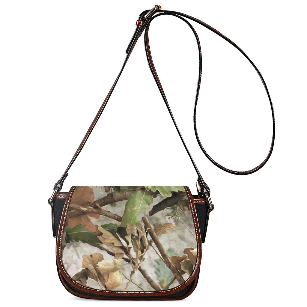 Hunting Camouflage Pattern Print Saddle Bag