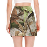 Hunting Camouflage Pattern Print Side Slit Mini Skirt