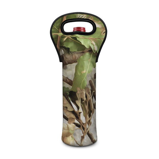 Hunting Camouflage Pattern Print Single Neoprene Wine Tote
