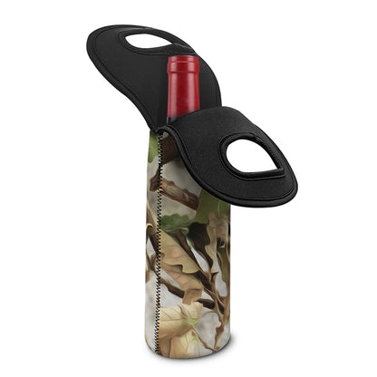 Hunting Camouflage Pattern Print Single Neoprene Wine Tote