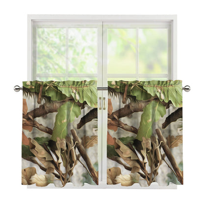 Hunting Camouflage Pattern Print Tier Curtains
