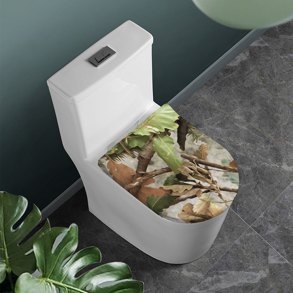 Hunting Camouflage Pattern Print Toilet Lid Cover