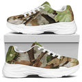 Hunting Camouflage Pattern Print White Chunky Shoes
