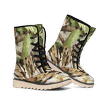 Hunting Camouflage Pattern Print Winter Boots