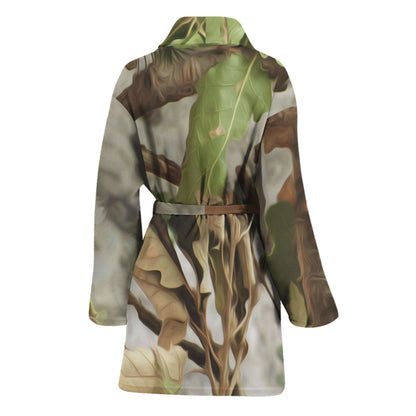 Hunting Camouflage Pattern Print Women's Bathrobe