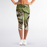 Hunting Camouflage Pattern Print Women's Capri Leggings