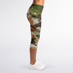 Hunting Camouflage Pattern Print Women's Capri Leggings