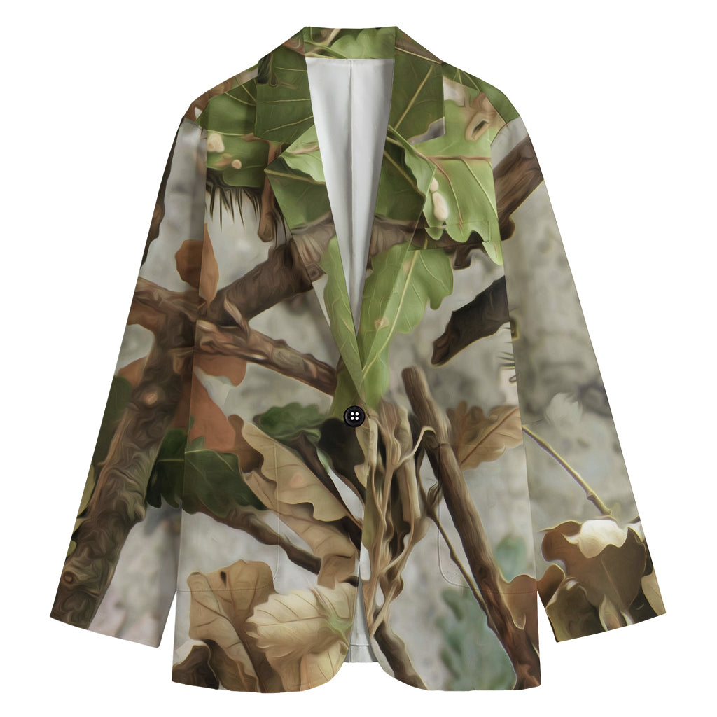 Hunting Camouflage Pattern Print Women's Cotton Blazer
