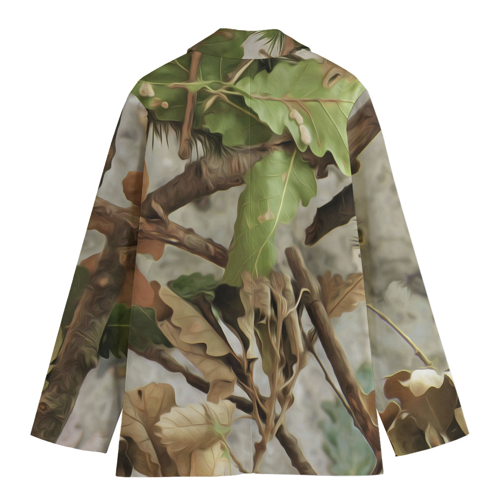Hunting Camouflage Pattern Print Women's Cotton Blazer
