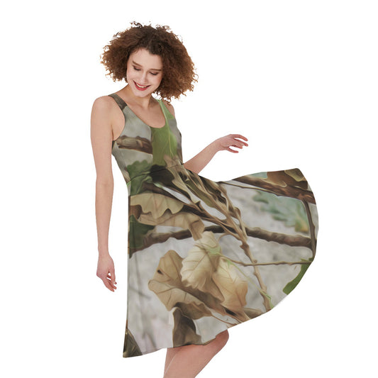 Hunting Camouflage Pattern Print Women's Sleeveless Dress