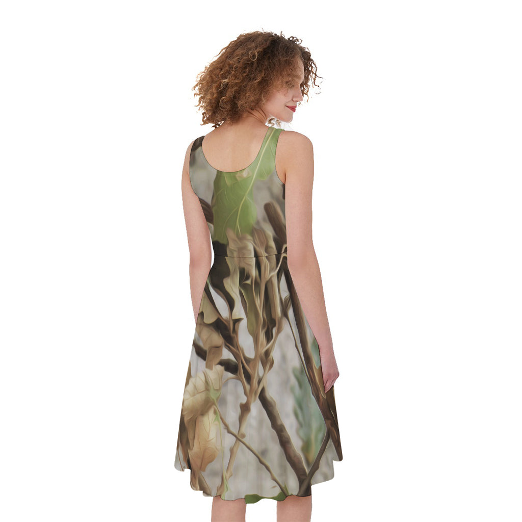Hunting Camouflage Pattern Print Women's Sleeveless Dress