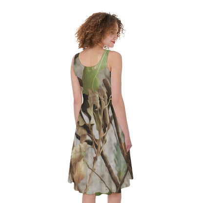 Hunting Camouflage Pattern Print Women's Sleeveless Dress