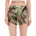 Hunting Camouflage Pattern Print Women's Split Running Shorts