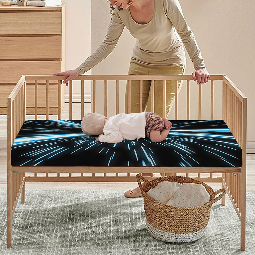 Hyperspace Lightspeed Print Baby Crib Sheet