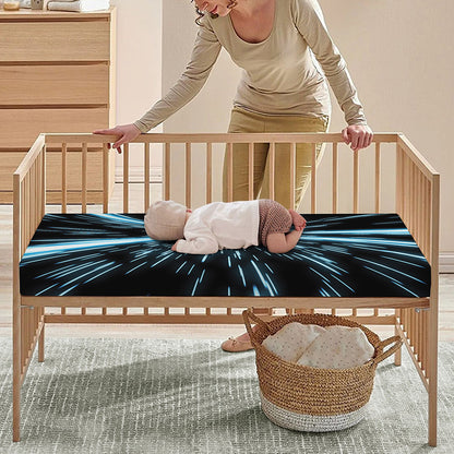 Hyperspace Lightspeed Print Baby Crib Sheet