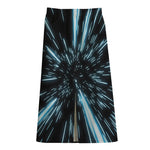 Hyperspace Lightspeed Print Cotton Front Slit Maxi Skirt