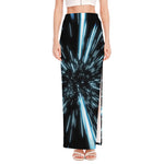 Hyperspace Lightspeed Print High Slit Maxi Skirt