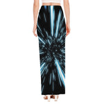 Hyperspace Lightspeed Print High Slit Maxi Skirt
