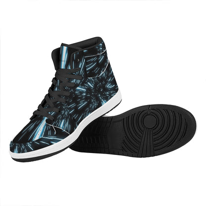 Hyperspace Lightspeed Print High Top Leather Sneakers