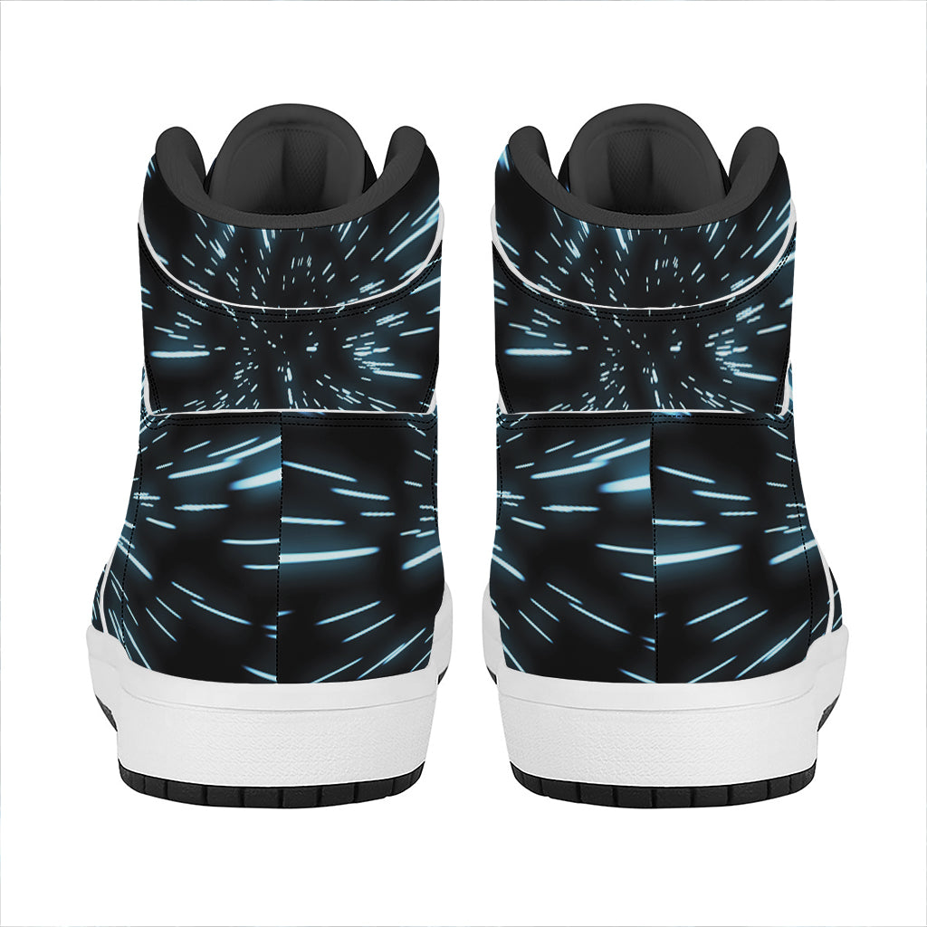 Hyperspace Lightspeed Print High Top Leather Sneakers