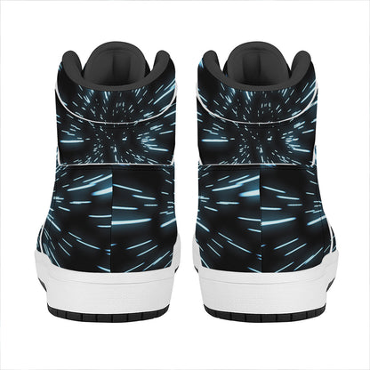 Hyperspace Lightspeed Print High Top Leather Sneakers