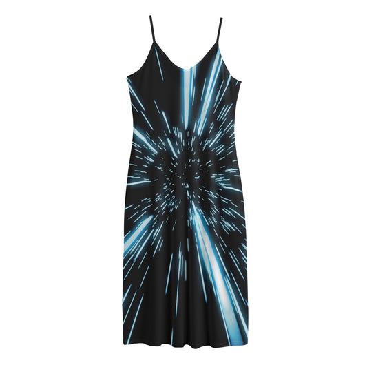 Hyperspace Lightspeed Print Jersey Midi Cami Dress