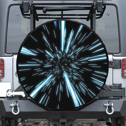 Hyperspace Lightspeed Print Leather Spare Tire Cover