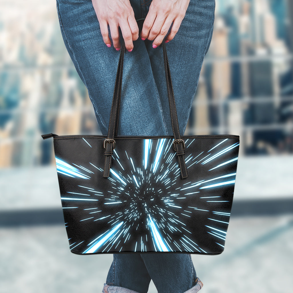 Hyperspace Lightspeed Print Leather Tote Bag