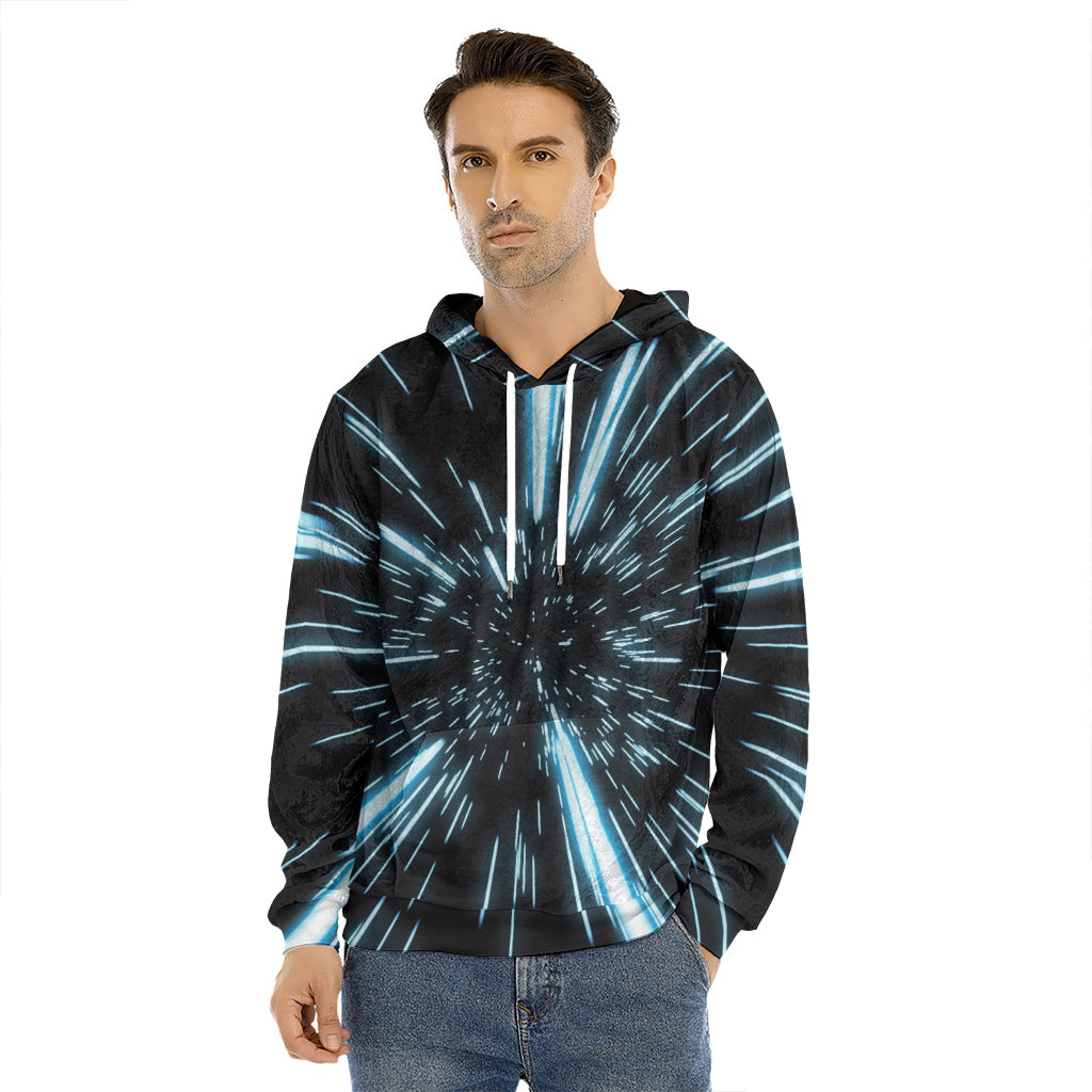 Hyperspace Lightspeed Print Men's Velvet Pullover Hoodie
