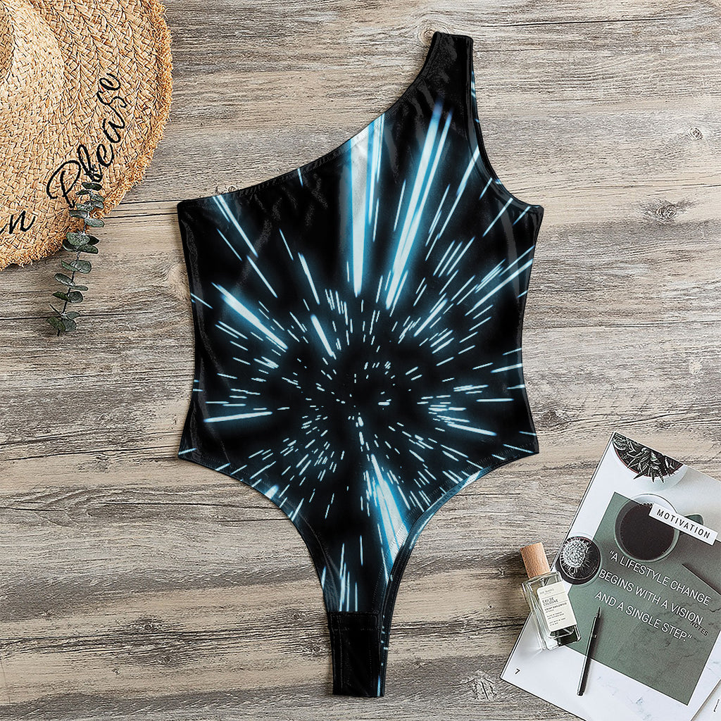 Hyperspace Lightspeed Print One Shoulder Bodysuit