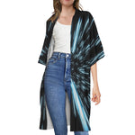 Hyperspace Lightspeed Print Open Front Beach Cover Up