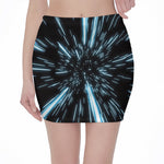 Hyperspace Lightspeed Print Pencil Mini Skirt