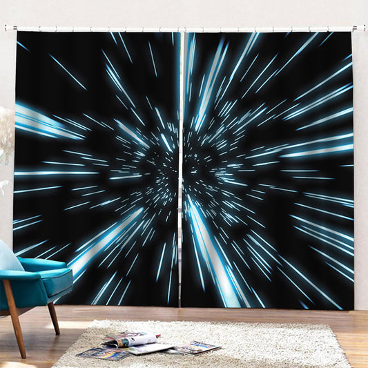 Hyperspace Lightspeed Print Pencil Pleat Curtains