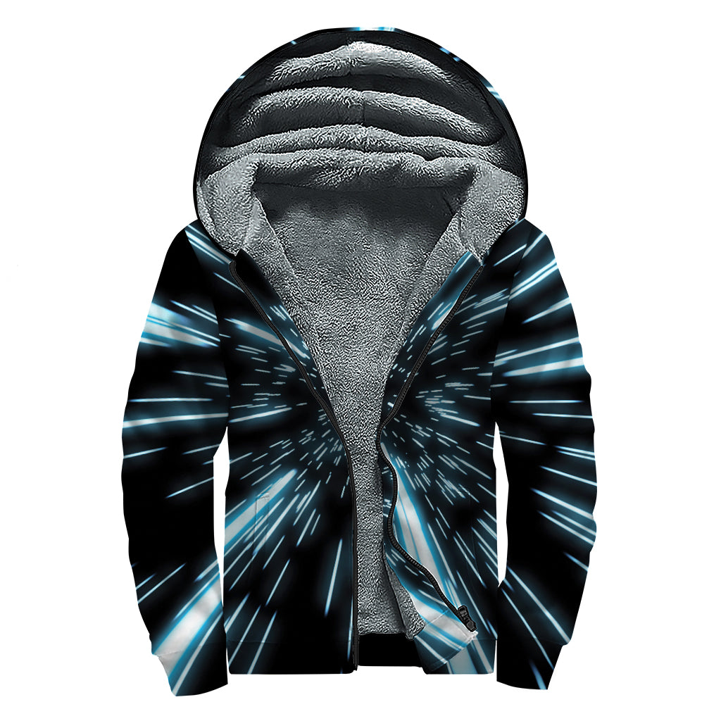 Hyperspace Lightspeed Print Sherpa Lined Zip Up Hoodie