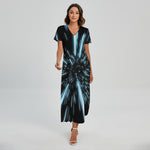 Hyperspace Lightspeed Print Short Sleeve Maxi Dress