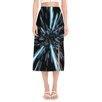 Hyperspace Lightspeed Print Side Slit Midi Skirt