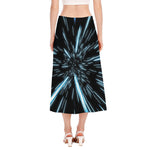 Hyperspace Lightspeed Print Side Slit Midi Skirt
